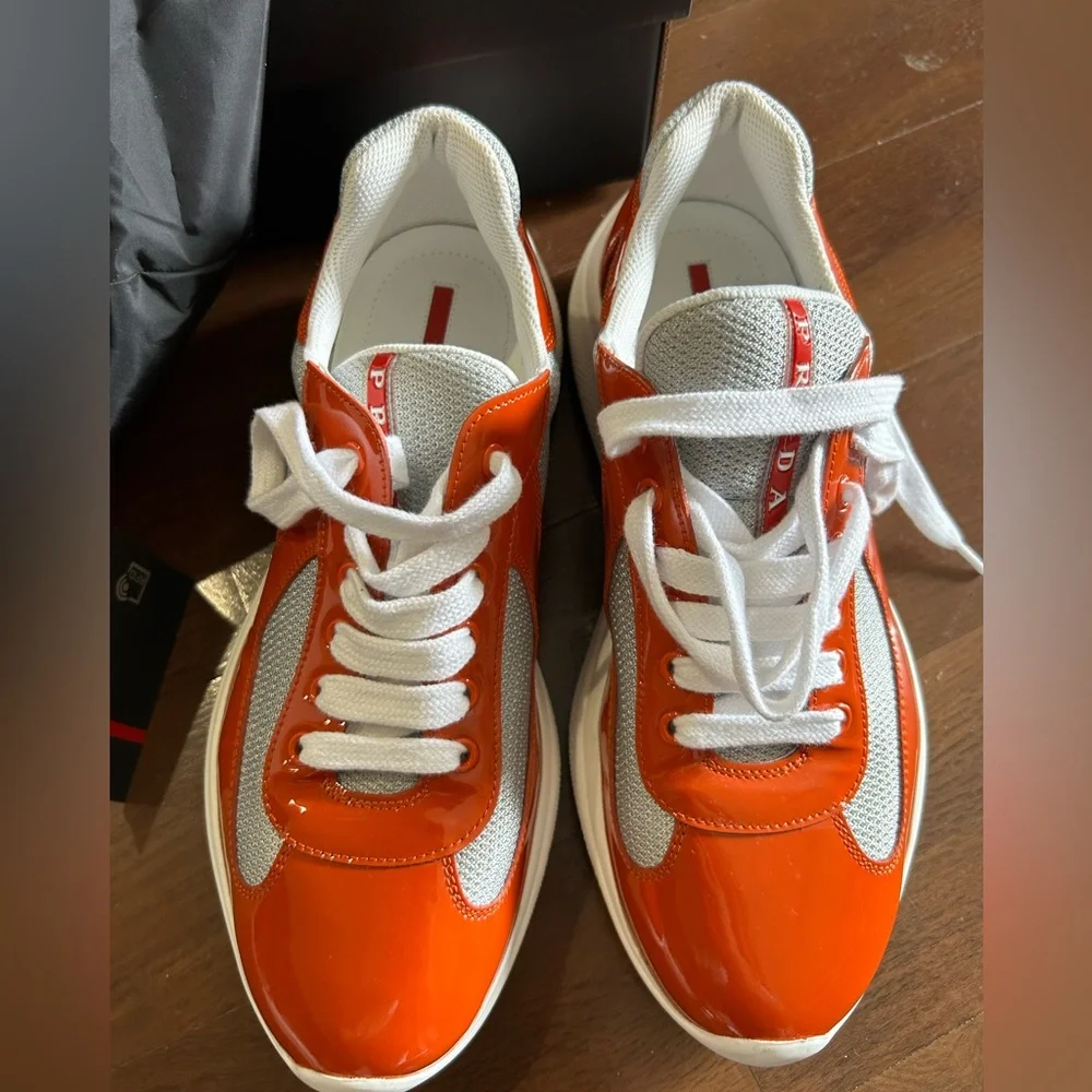 Prada | Shoes | Size 7 Authentic Orange Mens Prada Sneakers  display picture 2